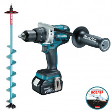 Аккумуляторная дрель-шуруповерт Makita DDF481RTE + ледобур