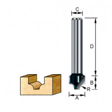 Фреза пазовая фасонная Makita R4 19х11х8х32х2Т (D-10970)