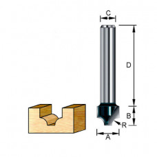 Фреза пазовая фасонная Makita R1.98 12.7х9.5х8х32х2Т (D-11106) Фреза пазовая фасонная Makita R1.98 12.7х9.5х8х32х2Т (D-11106)